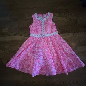 Lilly Pulitzer Pink and White Mini Dress Girls Size 12